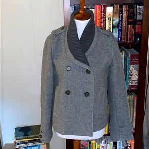 J Crew Pea Coat Sz 6 Wool Gray Short